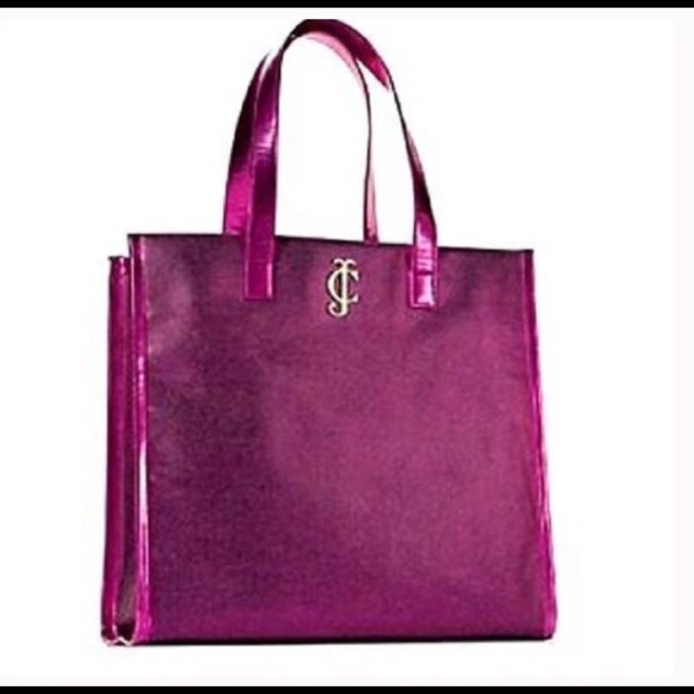 Juicy Couture Metallic Pink Tote Bag JC Emblem